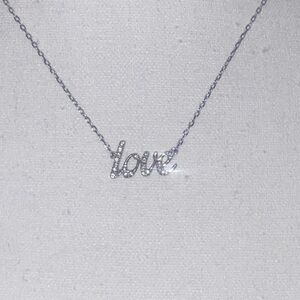 Swarovski Silver 'Love' Necklace